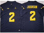 Michigan Wolverines #2 Will Johnson Navy College Football F.U.S.E. Limited Jersey