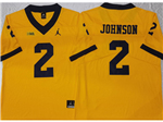 Michigan Wolverines #2 Will Johnson Gold College Football Jersey