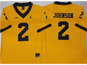 Michigan Wolverines #2 Will Johnson Gold College Football Jersey