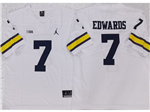 Michigan Wolverines #7 Donovan Edwards White College Football Jersey