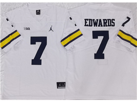 Michigan Wolverines #7 Donovan Edwards White College Football Jersey