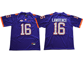 Clemson Tigers #16 Trevor Lawrence Purple College Football Jersey