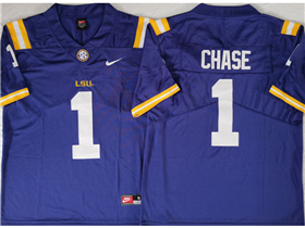 LSU Tigers #1 Ja'Marr Chase Purple College Football Jersey