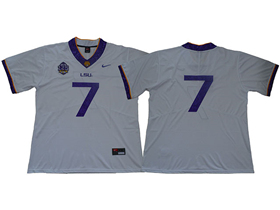 LSU Tigers #7 White 125th Season College Football Jersey