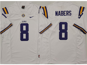 LSU Tigers #8 Malik Nabers White College Football F.U.S.E. Limited Jersey