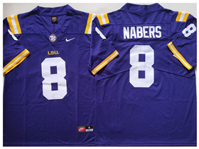 LSU Tigers #8 Malik Nabers Purple College Football Jersey