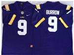 LSU Tigers #9 Joe Burrow Purple College Football Jersey