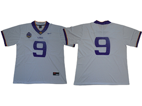 LSU Tigers #9 White 125th Season College Football Jersey