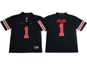 Ohio State Buckeyes #1 Justin Fields Black College Football Jersey