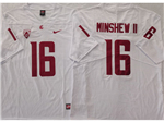 Washington State Cougars #16 Gardner Minshew White College Football Jersey