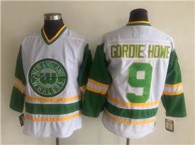 Hartford Whalers #9 Gordie Howe Vintage CCM White Jersey