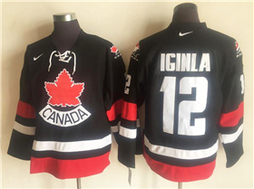 2002 Winter Olympics Team Canada #12 Jarome Iginla CCM Vintage Black Hockey Jersey