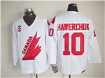 1991 Canada Cup Team Canada #10 Dale Hawerchuk CCM Vintage White Hockey Jersey