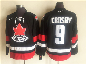 2002 Winter Olympics Team Canada #9 Sidney Crosby CCM Vintage Black Hockey Jersey