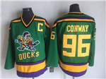 The Mighty Ducks #96 Charlie Conway CCM Green Movie Jersey