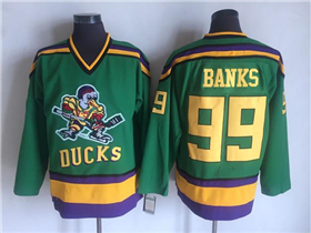 The Mighty Ducks #99 Adam Banks CCM Green Movie Jersey