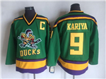 The Mighty Ducks #9 Paul Kariya CCM Green Movie Jersey