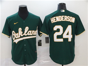 Oakland Athletics #24 Rickey Henderson Green Alternate Cool Base Jersey