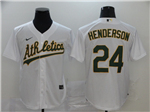 Oakland Athletics #24 Rickey Henderson White Cool Base Jersey