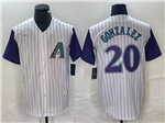 Arizona Diamondbacks #20 Luis Gonzalez White Cooperstown Cool Base Jersey