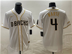 Arizona Diamondbacks #4 Ketel Marte White Gold Cool Base Jersey