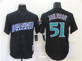 Arizona Diamondbacks #51 Randy Johnson Throwback Black Mesh Batting Practice Jersey