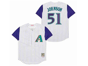 Arizona Diamondbacks #51 Randy Johnson Throwback White Jersey