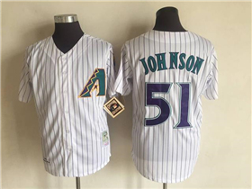 Arizona Diamondbacks #51 Randy Johnson 2001 Throwback White Jersey