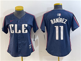 Cleveland Guardians #11 Jose Ramirez Women's Navy 2024 City Connect Limited Jersey