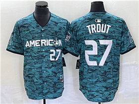 American League Los Angeles Angels #27 Mike Trout Teal 2023 MLB All-Star Game Jersey