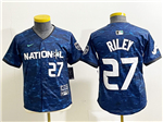 National League Atlanta Braves #27 Austin Riley Youth Navy 2023 MLB All-Star Game Jersey