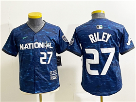 National League Atlanta Braves #27 Austin Riley Youth Navy 2023 MLB All-Star Game Jersey