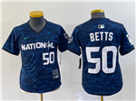 National League Los Angeles Dodgers #50 Mookie Betts Youth Navy 2023 MLB All-Star Game Jersey