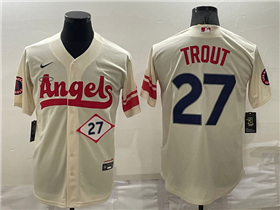 Los Angeles Angels #27 Mike Trout Cream 2022 City Connect Jersey