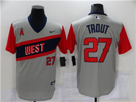 Los Angeles Angels #27 Mike Trout Gray 2021 Little League Classic Cool Base Jersey