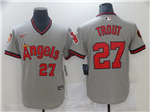 Los Angeles Angels #27 Mike Trout Vintage Gray Jersey