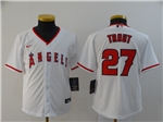 Los Angeles Angels #27 Mike Trout Youth White Cool Base Jersey