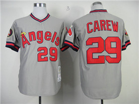 California Angels #29 Rod Carew 1985 Throwback Gray Jersey