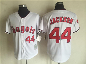 Los Angeles Angels #44 Reggie Jackson Throwback White Jersey