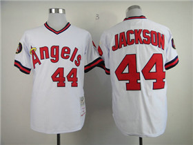 California Angels #44 Reggie Jackson 1982 Throwback White Jersey