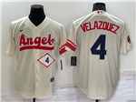 Los Angeles Angels #4 Andrew Velazquez Cream 2022 City Connect Jersey