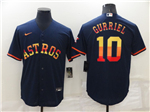 Houston Astros #10 Yuli Gurriel Navy/Rainbow Cool Base Jersey