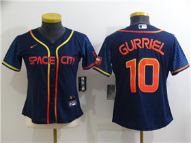 Houston Astros #10 Yuli Gurriel Women's 2022 Navy City Connect Cool Base Jersey