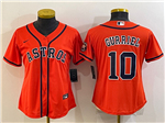 Houston Astros #10 Yuli Gurriel Women's Orange Cool Base Jersey