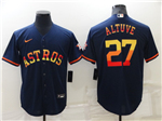 Houston Astros #27 Jose Altuve Navy/Rainbow Cool Base Jersey