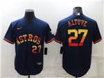 Houston Astros #27 Jose Altuve Navy/Rainbow Cool Base Jersey