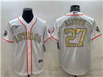 Houston Astros #27 José Altuve White Gold Program Cool Base Jersey