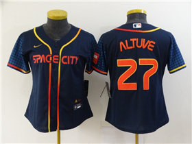 Houston Astros #27 Jose Altuve Women's 2022 Navy City Connect Cool Base Jersey