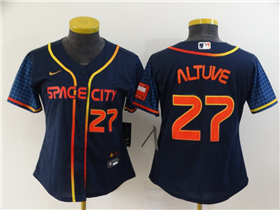 Houston Astros #27 Jose Altuve Women's 2022 Navy City Connect Cool Base Jersey