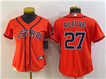 Houston Astros #27 José Altuve Women's Orange Cool Base Jersey